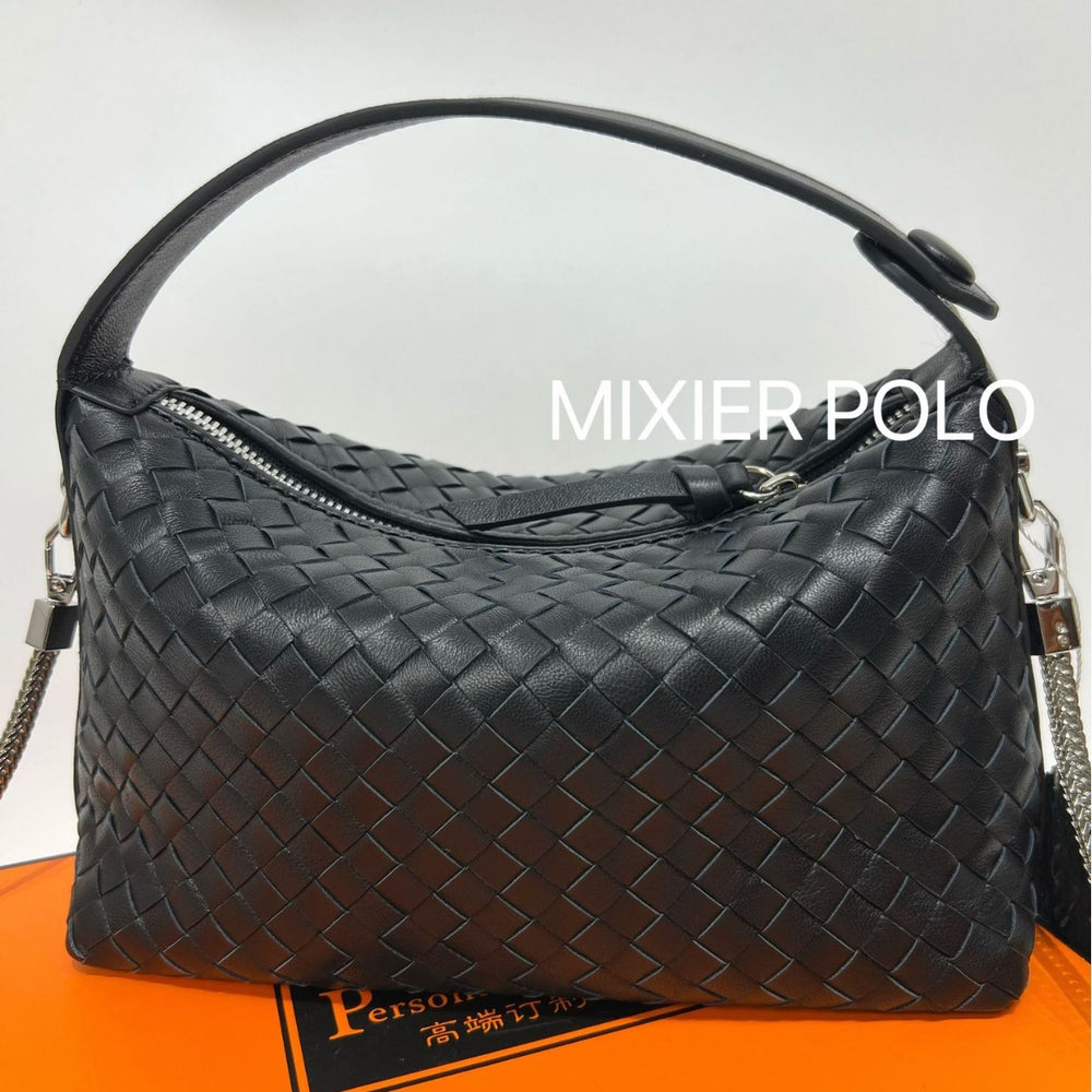 Genuine leather 2024 spring/summer new collection handmade lambskin woven bag - trendy shoulder, crossbody, handbag, and dumpling bag