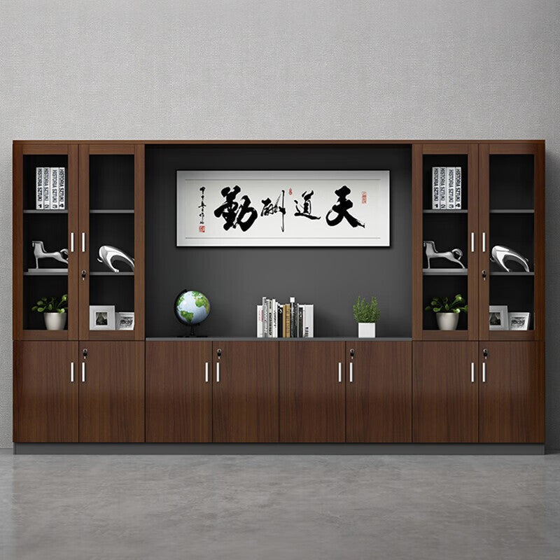 Company office cabinet wooden floor-standing file cabinet background cabinet information cabinet wooden board storage cabinet bookcase high cabinet