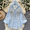 Fashionwork clothingeasiest for matchshirt women's pleated lantern long sleeves single breasted looseeasiest for matchshirt lazy chictops