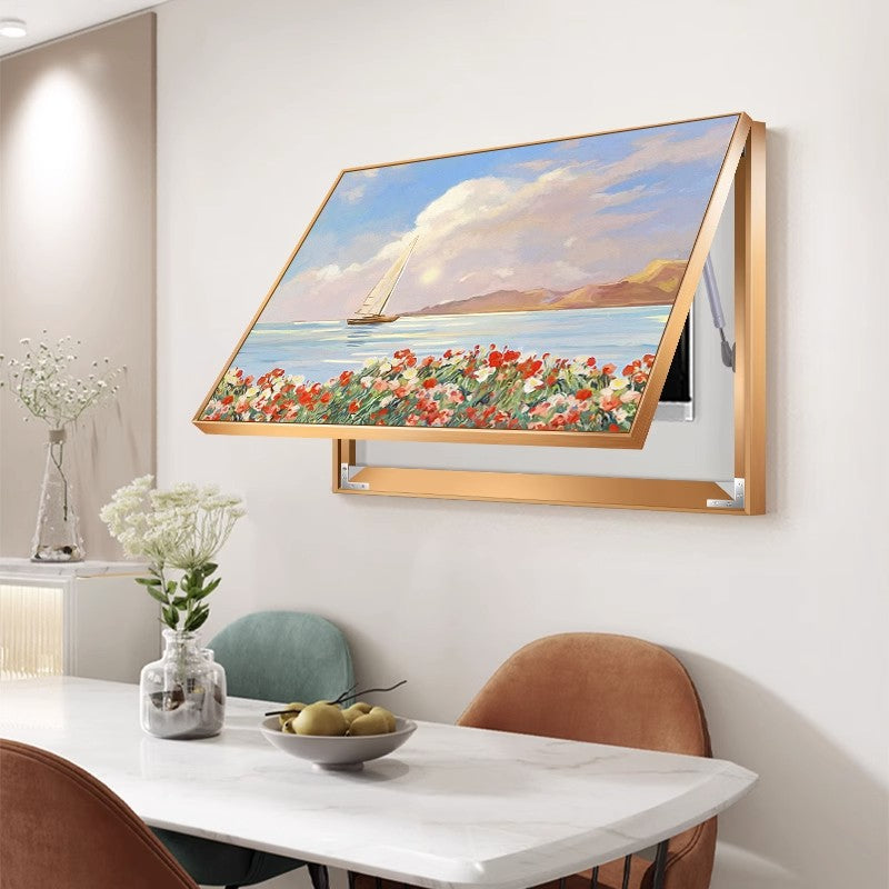 Nordic meter box decorative painting sunrise scenery restaurant background mural decoration blocking distribution switch electric box hanging painting