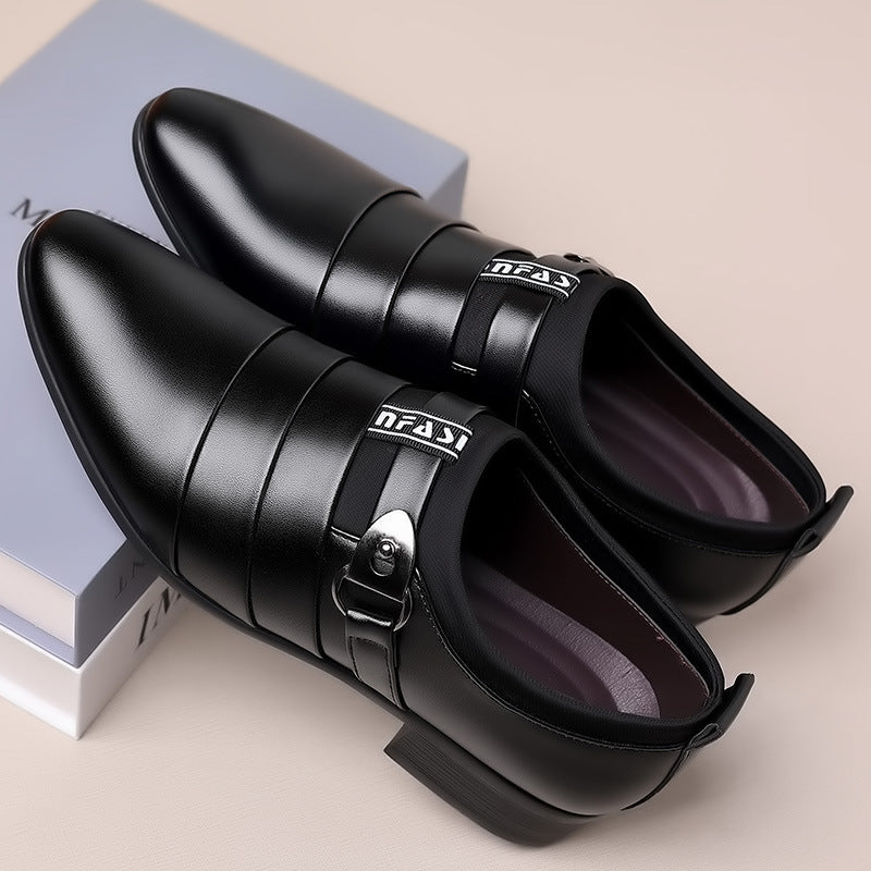 2024 new men's leather dress shoes - korean style business formal shoes, plus size pointed toe casual shoes, dropshipping available