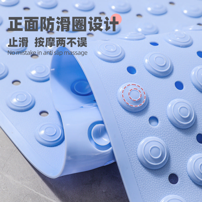 Bathroom floor mat, solid color non-slip massage mat, environmentally friendly PVC waterproof toilet, hotel toilet floor mat, one piece is sent on behalf of others.