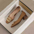 Chunky heel loafers for women - new spring/autumn 2024 collection - slip-on, low-cut, pointed-toe, soft sole, plus size women's shoes