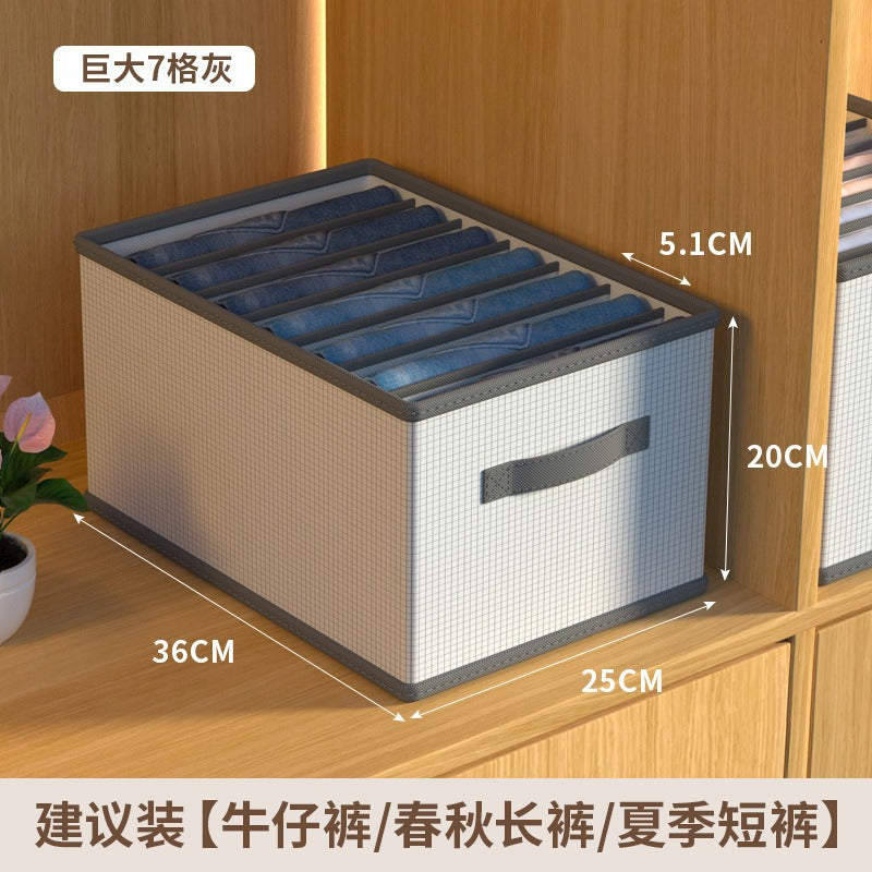 Pants, clothes storage artifacts, household wardrobes, layered compartment boxes, sorting compartment boxes for clothes