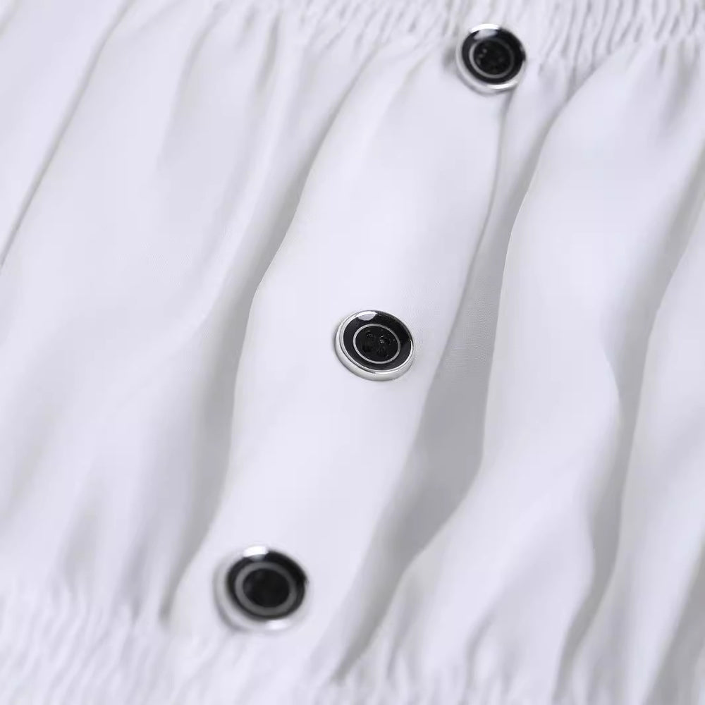 hot selling girl's one-piece collar high elastic cuff washed hole flower denim short girl's suit