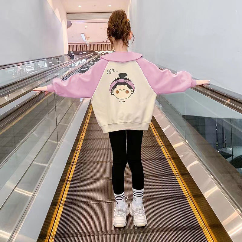 Girls' sweatshirt - spring/autumn collection : new, stylish, and trendy autumn apparel for little girls. popular long-sleeved top for autumn