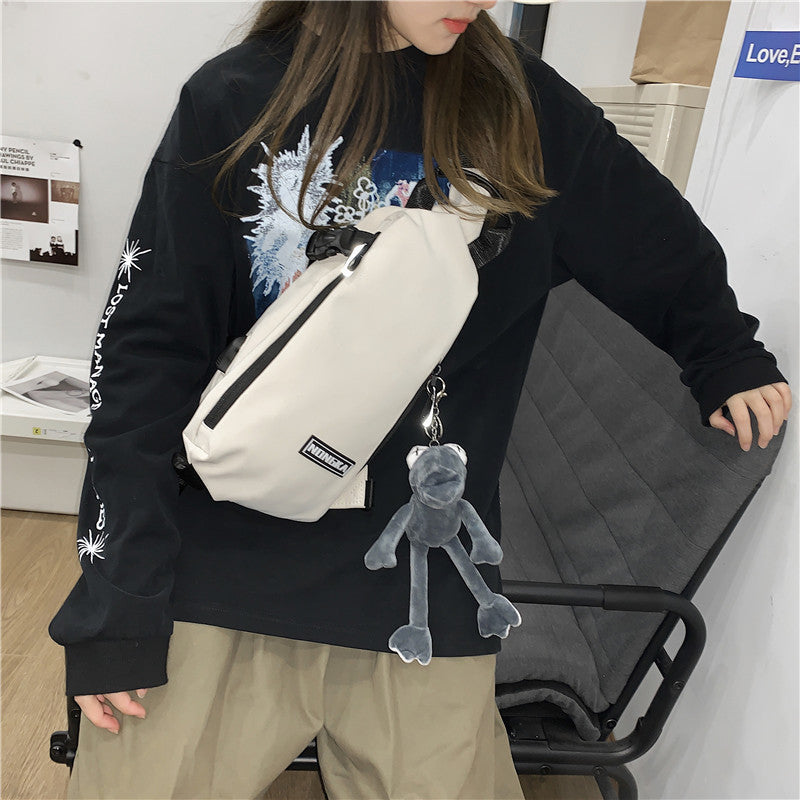 Couple breast bag versatile high-end messenger Japanese large-capacity women's shoulder bag can be printed logo trendy men's bag