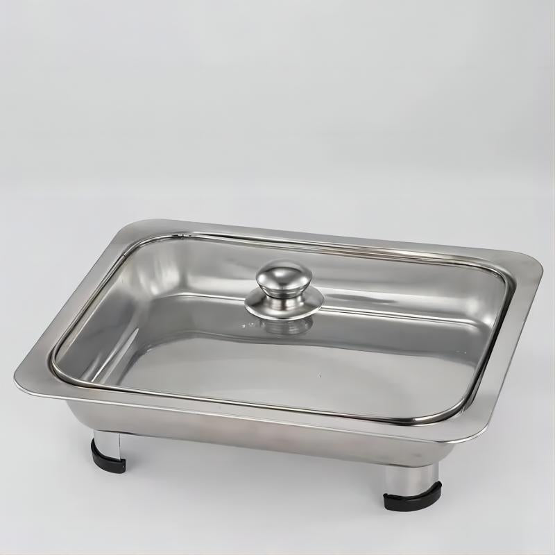 new printing stainless steel combination cover four-legged dining stove restaurant hotel square straight edge buffet stove wholesale