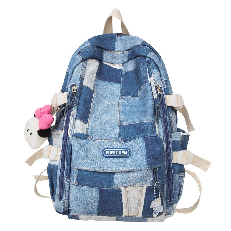 New casual junior high school college student schoolbag backpack men's simple large-capacity travel lightweight trendy backpack women