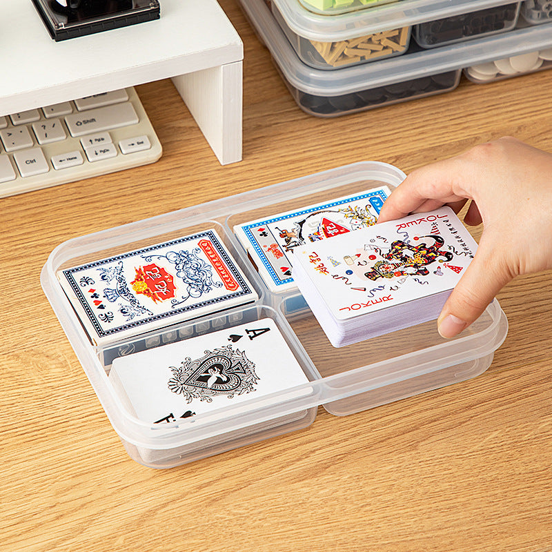 Children's toy storage box transparent with lid grid classification plastic desktop parts puzzle building block Lego storage box