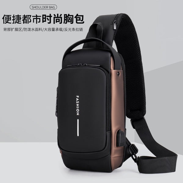 Oxford cloth men's breast bag casual anti-splashing outdoor messenger bag casual shoulder bag large capacity fanny pack customization