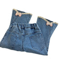new year's girls' denim jeans - 3d bowknot flare leggings - trendy and stylish jeans for baby girls