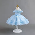 Ready-to-ship new children's formal dress - off-the-shoulder tulle princess dress for baby girls' first birthday