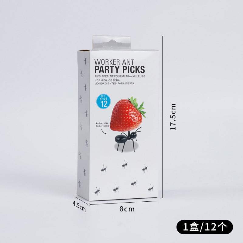 Fruit fork, ant fork, toothpick, lunch pick, ant moving snack fork, party series fruit fork, cake fork