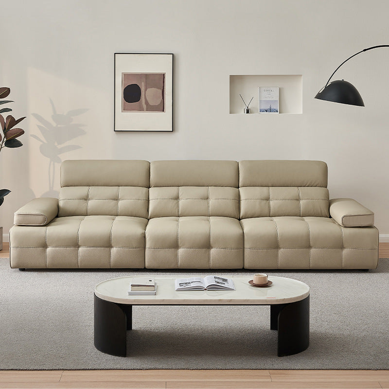New arrival high back laurence leather sofa first layer cowhide italianaccessible luxury longjiang high-end casual living room sofa