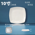 White square melamine dinnerware set - western style plates, fast food plates, covered fried rice/sauce dishes - wholesale for student cafeterias and dining halls