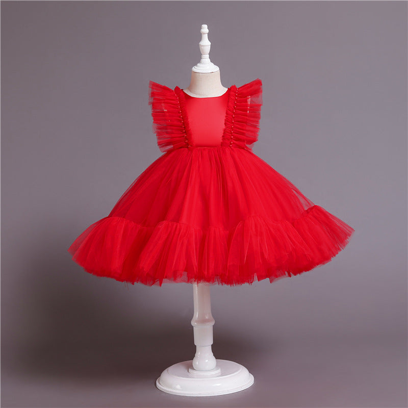 Amazon girls' princess dress kids' evening gown children's dress flower girl outfit tutu dress children's day dress