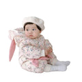 Newborn baby girl's winter outfit: thickened one-piece romper, fleece-lined, perfect for full-month celebrations, 100-day celebrations, and winter outings