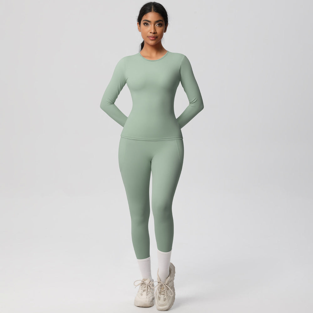 new arrival: tight-fitting long sleeve yoga set - high-waisted butt-lifting yoga pants for outdoor running and fitness