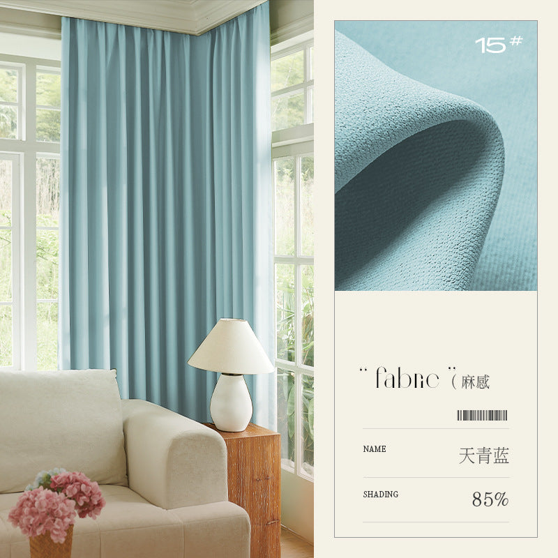 Modern minimalist blackout chenille curtain fabric wholesale for bedroom and living room - shaoxing keqiao curtains [project]