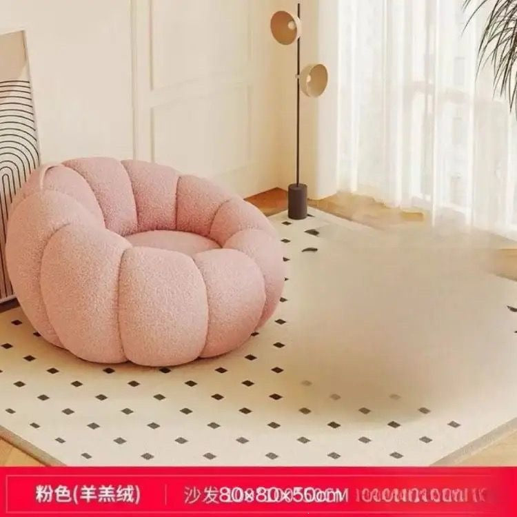 Cream style lazy sofa can lie down and sleep pumpkin sofa chair casual chair cashmere fabric sofa single sofa