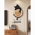 Cartoon cat wall clock - living room home decor, popular silent design,  new model, creative swinging wall clock for dining room