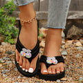 Plus size candy color flip-flops wedge heel non-slip thong sandals summer thick sole fashion beach sandals women's slippers