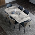 Rock slab dining table for homesmall apartment dining table modern casualaccessible luxury rectangular high-end glossy dining table and chair combination