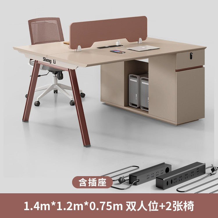 Saint li office desk and chair set - 4/6 seater minimalist modern office table with partition workstation computer desk