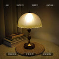 Retro bedroom bedside lamp casual european cream medieval small table lamp warm study decoration solid wood glass table lamp