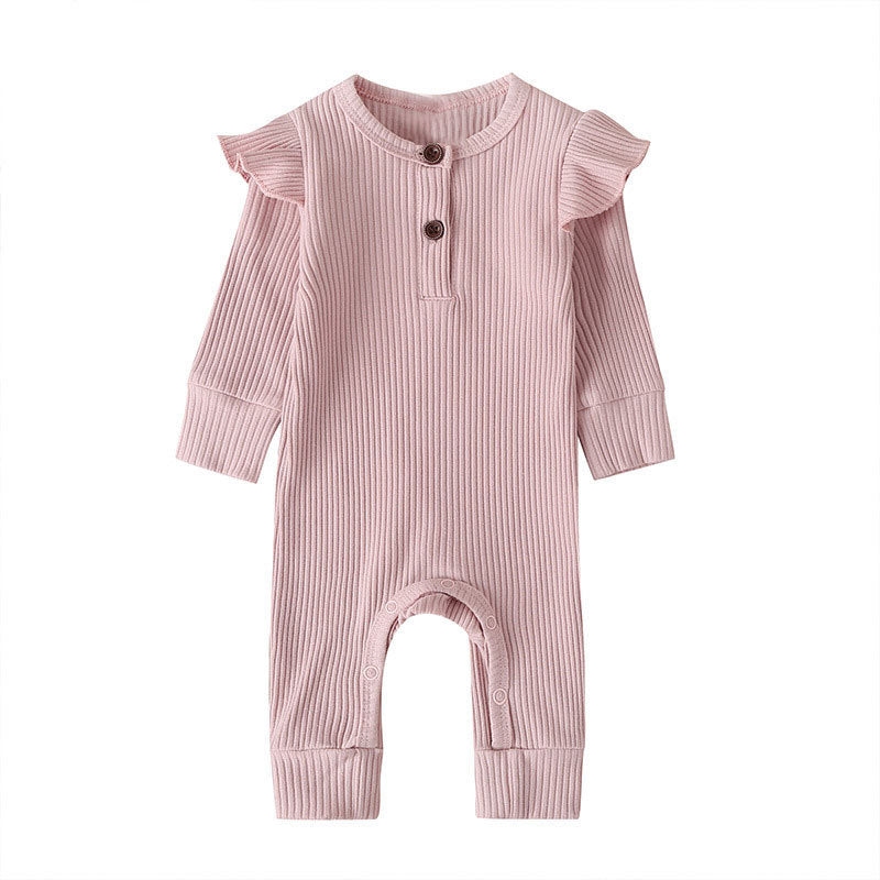 Baby casual romper children's new arrival baby pit strips girl long sleeves jumpsuit children's clothing fashion