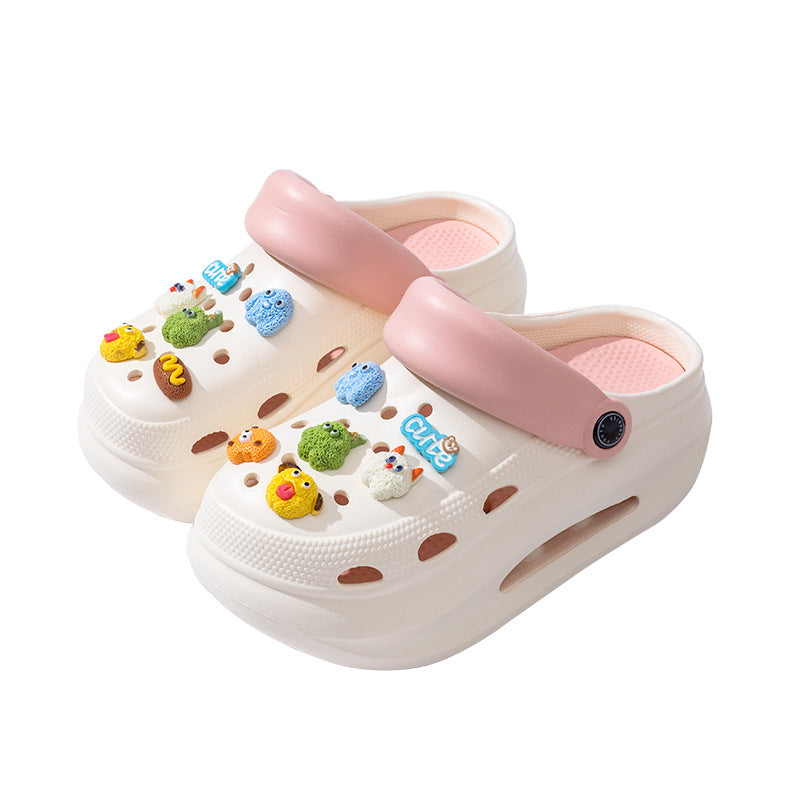 2025 new women's wedge platform clogs - summer outdoor wear, thick sole, two-wear style, chunky heel, non-slip beach sandals & slippers
