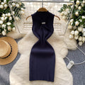 Goddess style elegantcut out twist tube top sleeveless knittingdress women's summer silm slimming look hot girl hip cover skirt