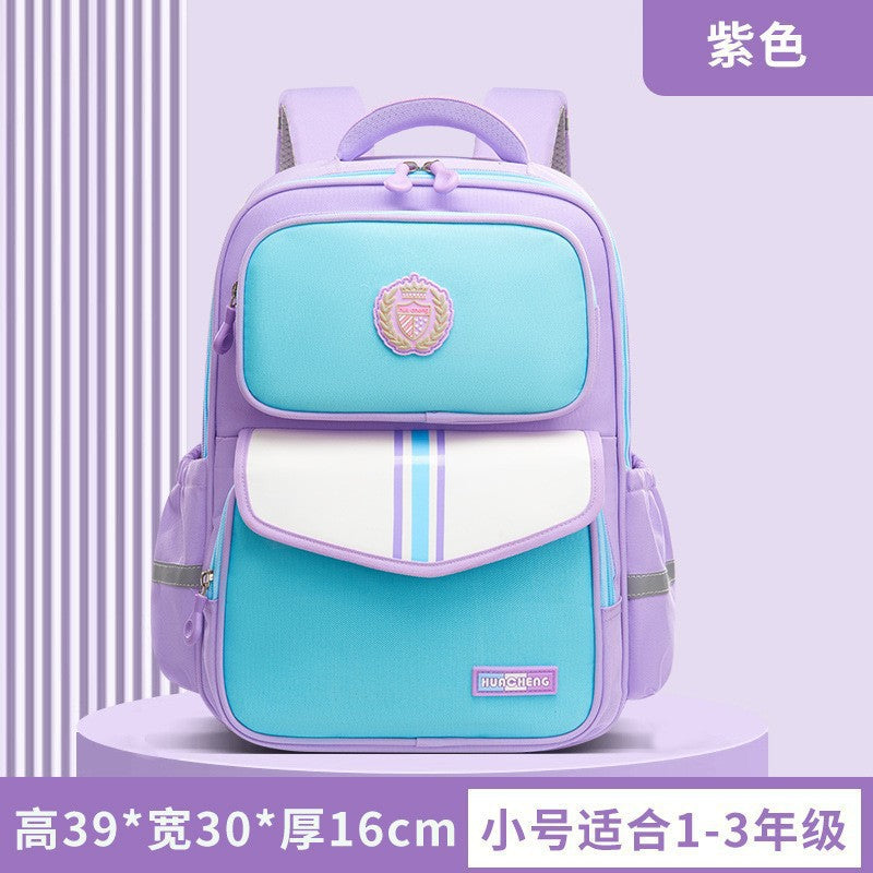 foreign trade schoolbag british style girl kids backpack to reduce the burden of spine protection primary school student schoolbag wholesale