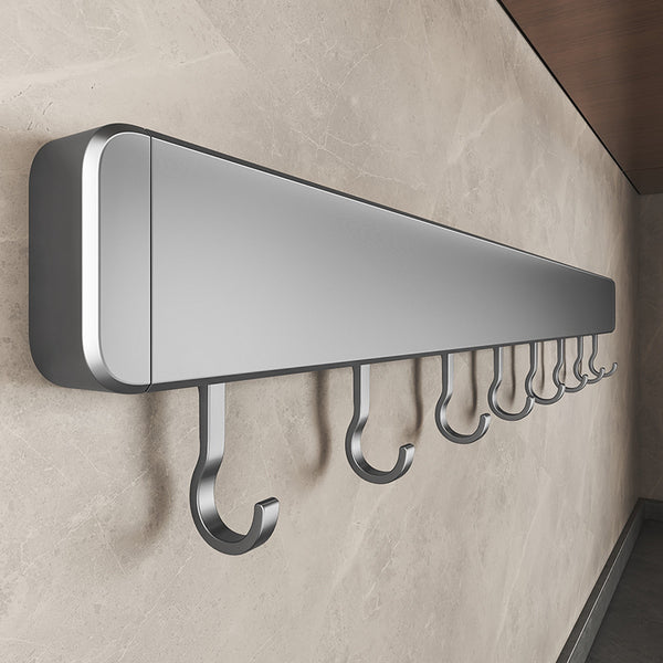 Kitchen hook non-marking sticker non-punching rod kitchen shelf spatula spoon hanger space aluminum row hook wall hanging