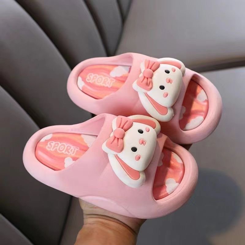 Cute kids' slippers - summer anti-slip bath soft sole bathroom cartoon indoor girls' home baby girl slippers