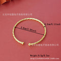 middle eastern women's minimalist gold-plated bangle retro fashion open bangle set, perfect for women's wedding accessories