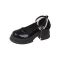 2025 new round-toe mary janes chunky heel sweet princess flats