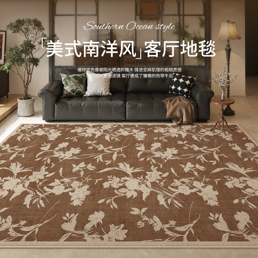 Carpet living room retro style waterproof anti-fouling sofa coffee table mat medieval stain-resistant bedroom large area full bed blanket