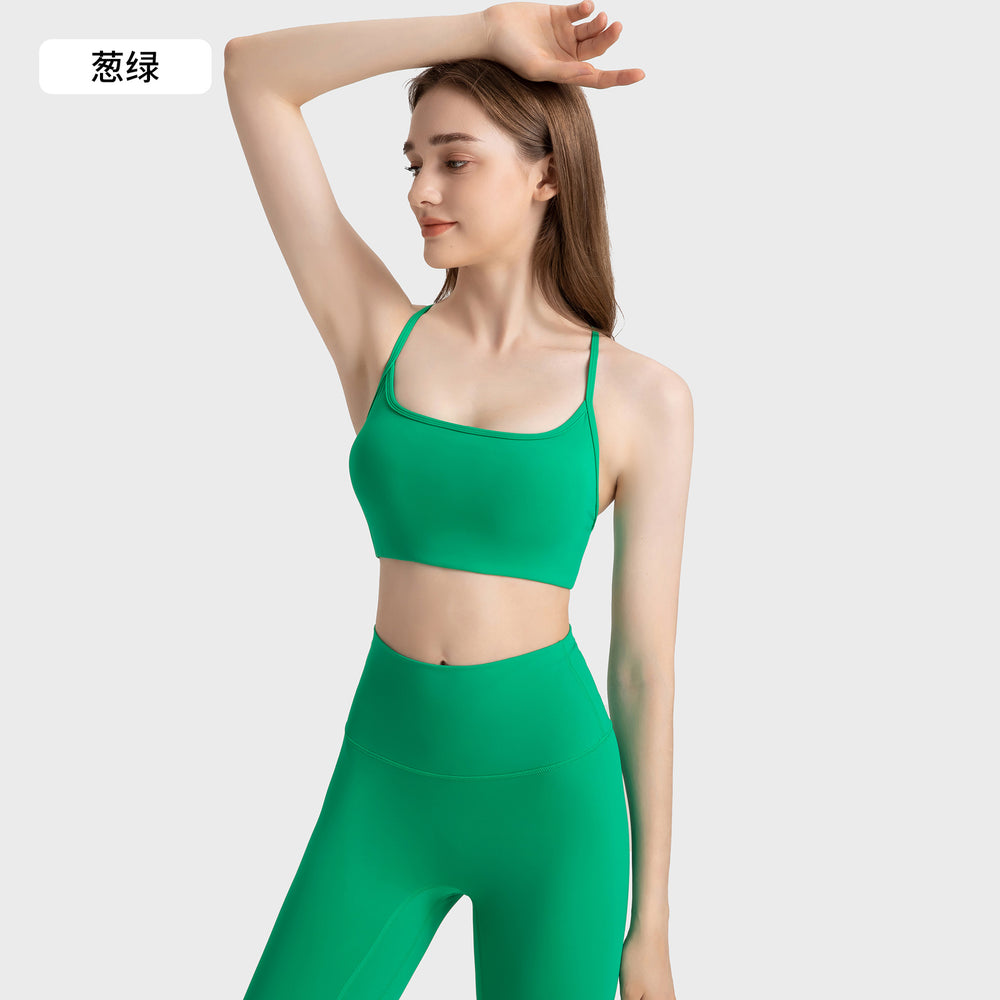 New yoga top: spaghetti strap, beautiful back yoga bra tank top - breathable fitness sports bra for women, summer collection dw399