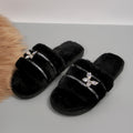 Rhinestone butterfly cotton slippers women's autumn winter new indoor and outdoor home plush warm slippers women's slippers