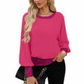 autumn new women's knitted top - cross-border european and american style, solid color, minimalist long-sleeve crew neck t-shirt