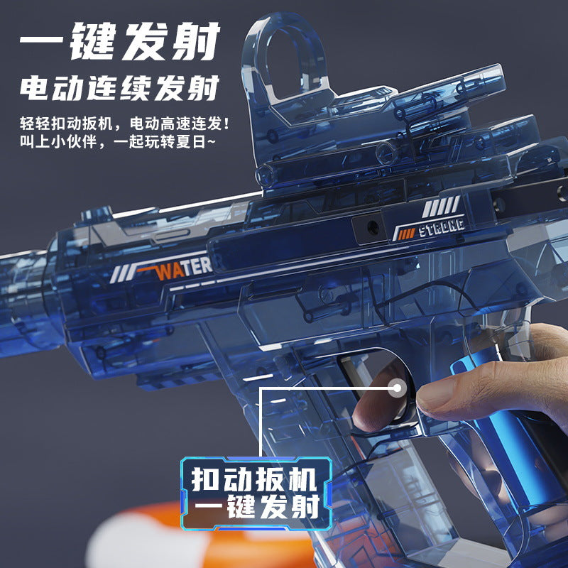 Explosive fire uzi manual and automatic electric water gun automatic water grabbing uzi linked burst light water gun