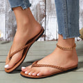 women's flat sandals & slippers - 2026 summer new arrivals, plus size woven thong sandals for women's outdoor wear