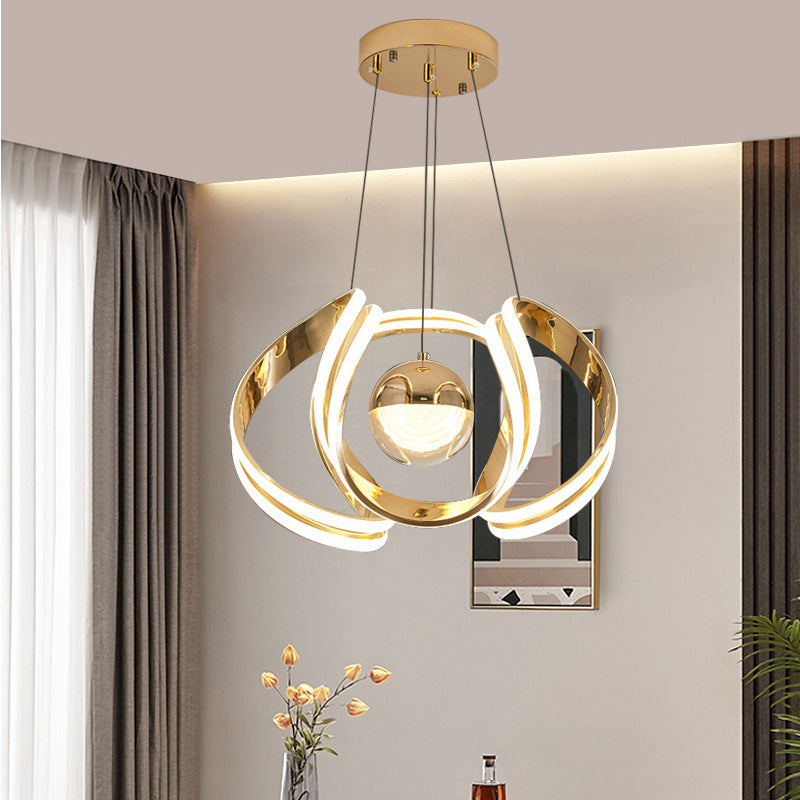 Factory wholesale genuine light luxury ring ball feeling restaurant home creative living room lighting bedroom lighting main light