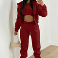 cross-border e-commerce european and american women's clothing: new summer collection - solid color casual activewear three-piece set (hoodie, sweatpants, and top)