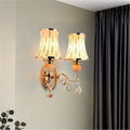 Wall lamp led bedside lamp bedroom room wall lamp glass high-end crystal wall lamp european yunlai
