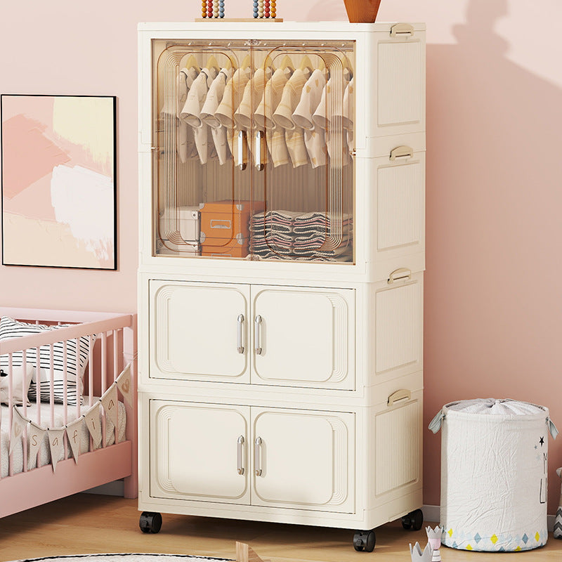 Storage Cabinet Free Installation Children's Wardrobe Plastic Baby Clothes Locker Household Bedroom Floor Folding Locker