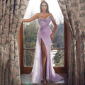 2025 new cross-border european and american style amazon dresses: spaghetti strap maxi dresses with slits, sequins, and asymmetrical hem evening gowns