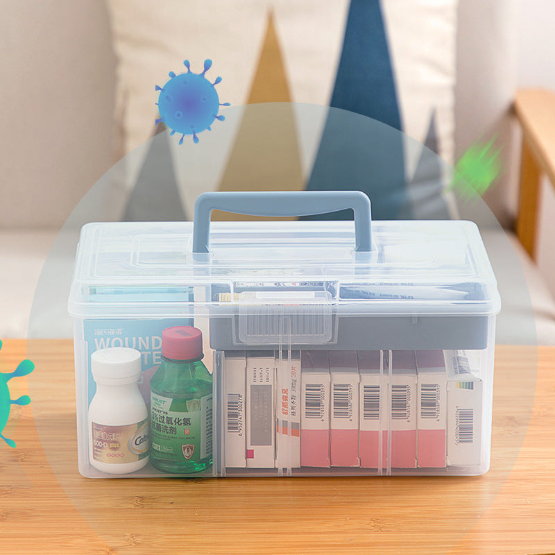 Home medical medicine box storage Home large-capacity medical emergency medicine box storage box Mask medicine storage box